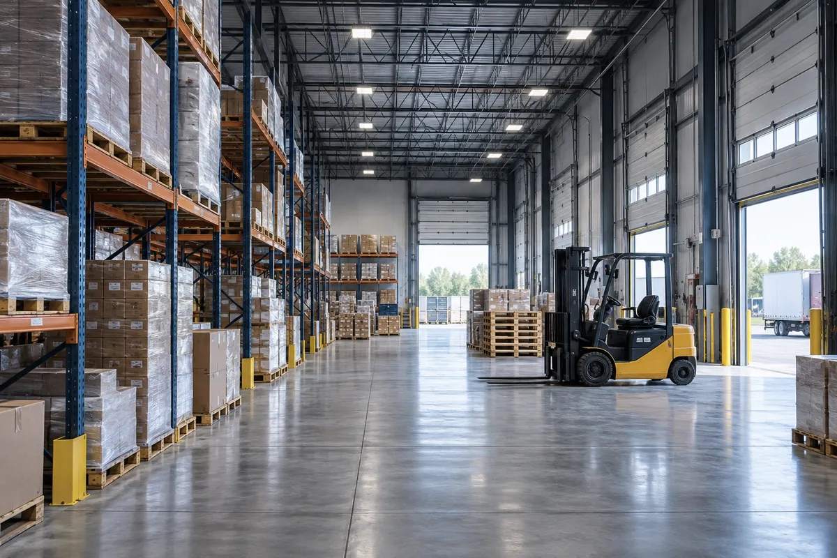 Illustrative warehouse facility showing commercial electricity loads